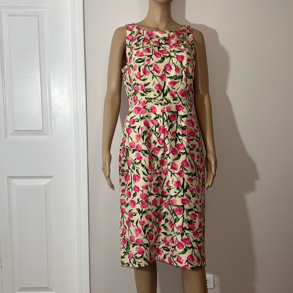 LK Bennett 100% Silk Floral Midi Dress